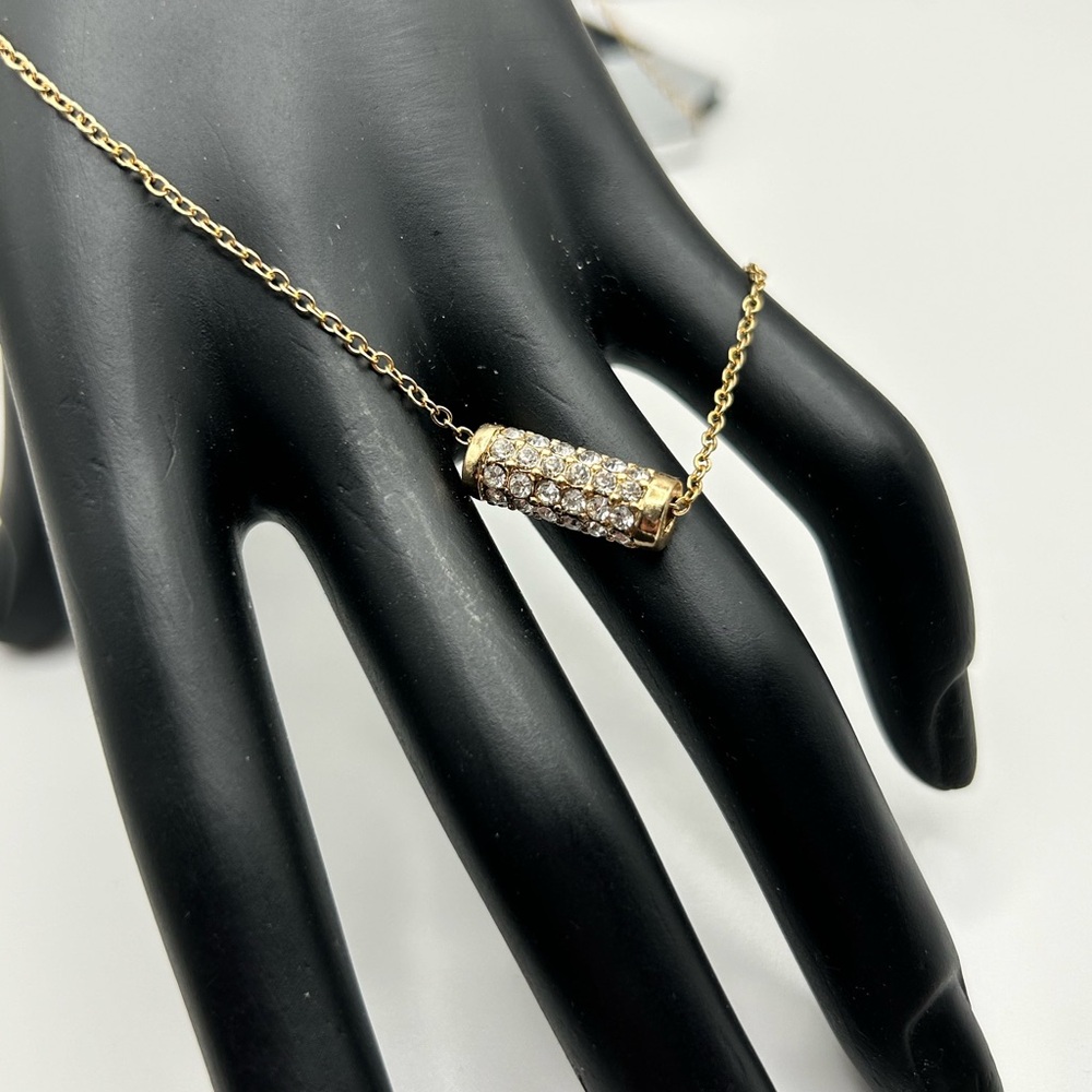SALE 3/$20 Gold Tone Necklace with White Crystals